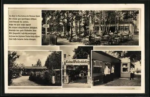 AK Altenburg i. Thür. Wald, Leina-Waldschänke mit Terrasse