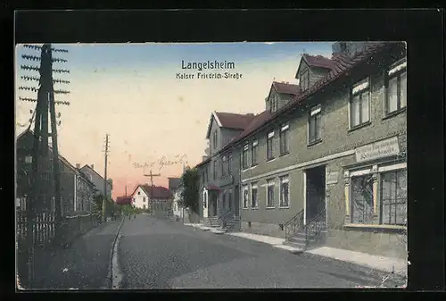 AK Langelsheim, Kaiser Friedrich-Strasse mit Schuhmachermeister