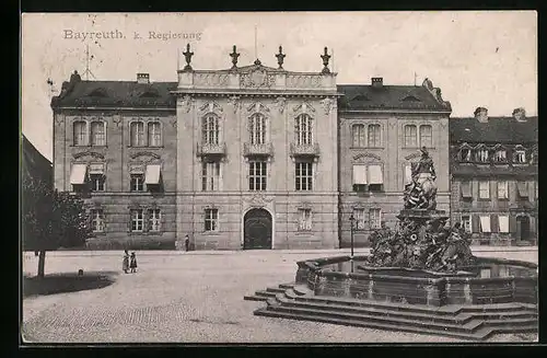 AK Bayreuth i. B., k. Regierung, am Brunnen