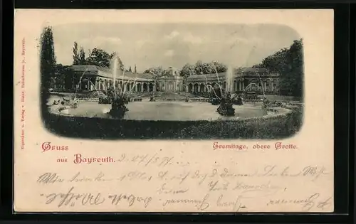 AK Bayreuth i. B., Eremitage, die Obere Grotte