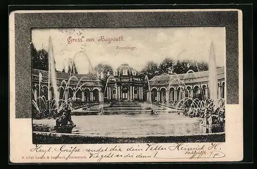 AK Bayreuth i. B., Eremitage, Wasserkunst