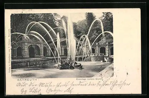 AK Bayreuth i. B., Eremitage, Wasserkunst der unteren Grotte