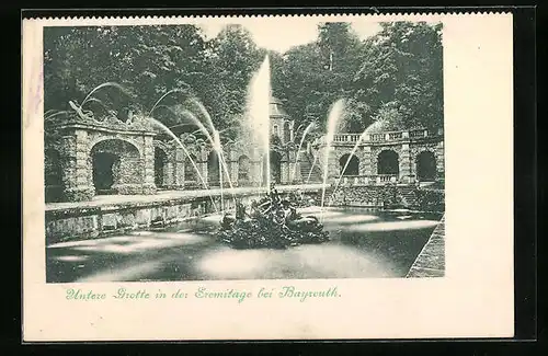 AK Bayreuth i. B., Schloss Eremitage, Untere Grotte