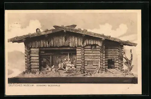 AK München, Deutsches Museum, Sennerei-Blockhaus