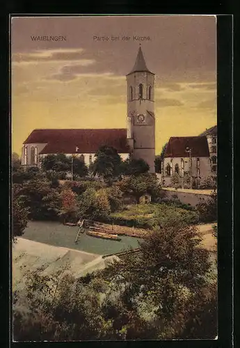 AK Waiblingen, Partie bei der Kirche