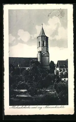 AK Waiblingen, Michaeliskirche und sog. Nonnenkrichle