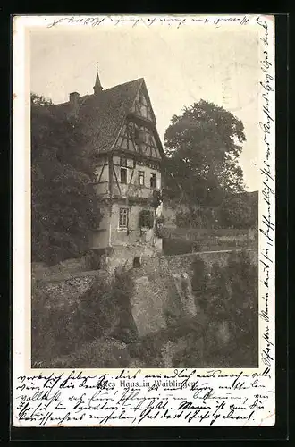 AK Waiblingen, das Alte Haus am Remsufer