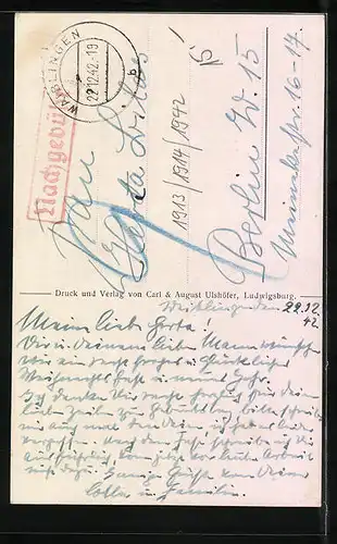 Künstler-AK Waiblingen, am Hochwachtturm