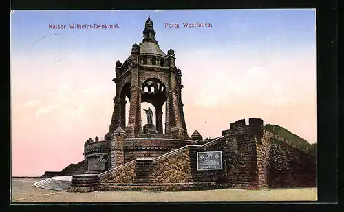 AK Porta Westfalica, neben dem Kaiser Wilhelm-Denkmal