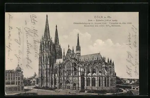 AK Köln a. Rhein, Südansicht des Doms