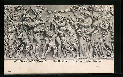 AK Niederwald, Relief am National Denkmal, die Heimkehr