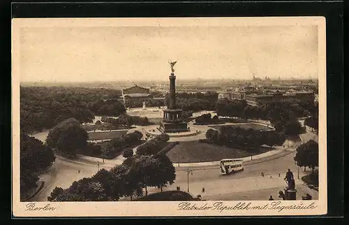 AK Berlin, Platz der Republik mit der Siegessäule
