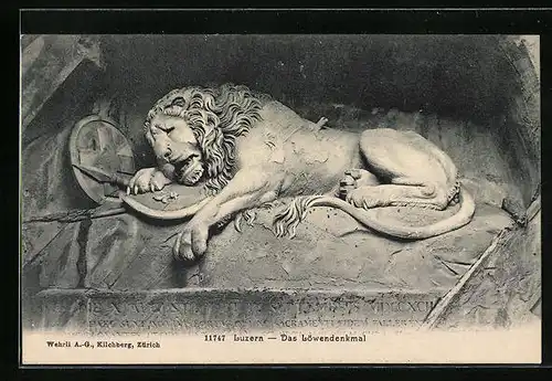 AK Luzern, das Löwendenkmal