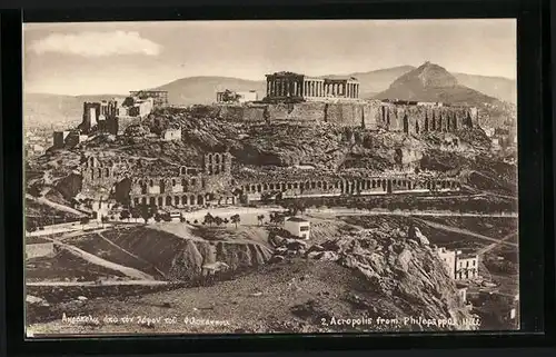 AK Athenes, Acropolis from Philepa ppos Hill