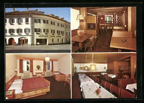 AK St. Lorenzen, Albergo Gasthof Pension Zur Traube, Aussenansicht, Gästezimmer, Speiseraum