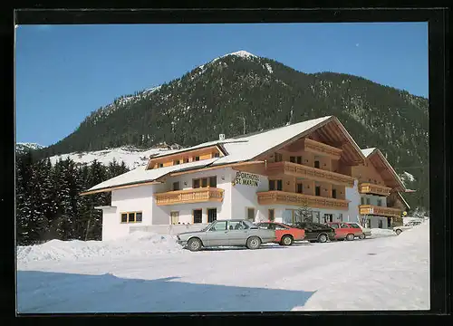 AK St. Martin im Gsiesertal, vor dem winterlichen Sporthotel