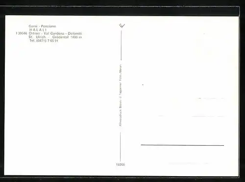 AK Ortisei - Val Gardena, Garni Pensione Halali, Sonnenstühle, im Gastraum