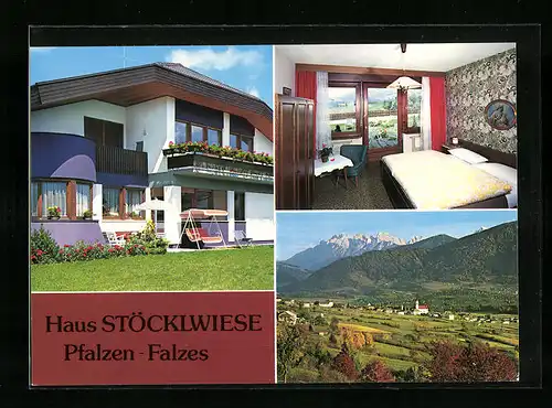 AK Pfalzen, Landschaftspanorama, Haus Stöcklwiese, Gästezimmer