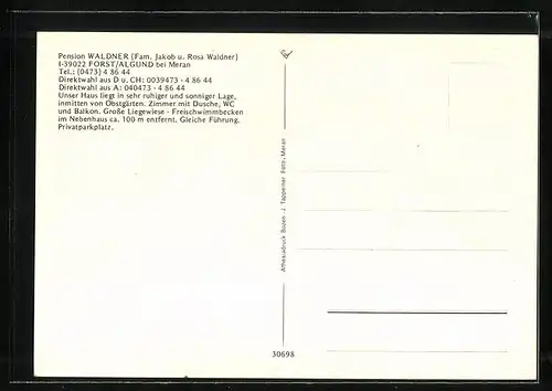 AK Forst / Algund, vor dem Pension Waldner