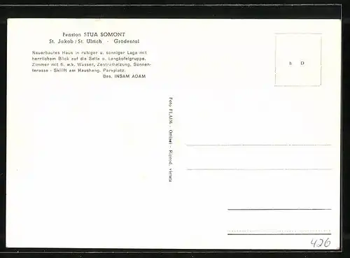 AK St. Jakob, Pension Stua Somont