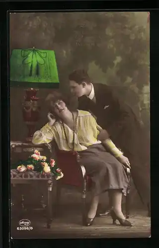 Foto-AK Amag: Dein auf ewig!, Mann schmachtet seine Frau an