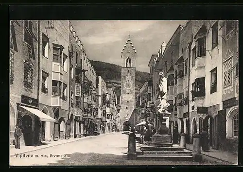 AK Brennero, Vipiteno, Strasse mit Tor