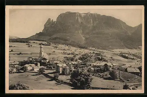 AK Völs am Schlern, Talpanorama mit der Ortschaft