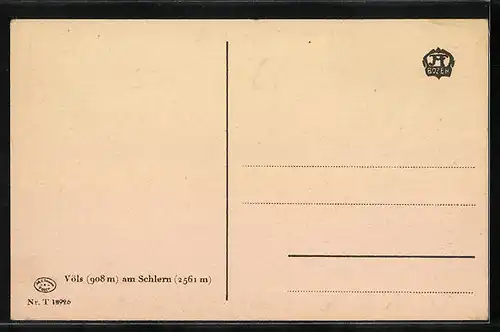 AK Völs am Schlern, Talpanorama mit der Ortschaft