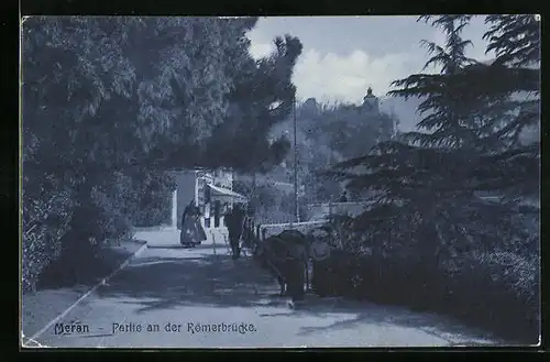 AK Meran, Partie an der Römerbrücke