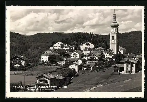 AK Castelrotto, Provincial di Bolzano, Ortstotale mit der Kirche