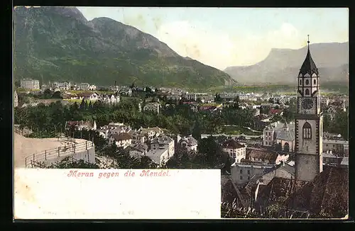 AK Meran, Stadtansicht gegen Mendel