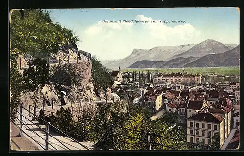 AK Meran, Totale mit dem Mendelgebirge vom Tappeinerweg aus
