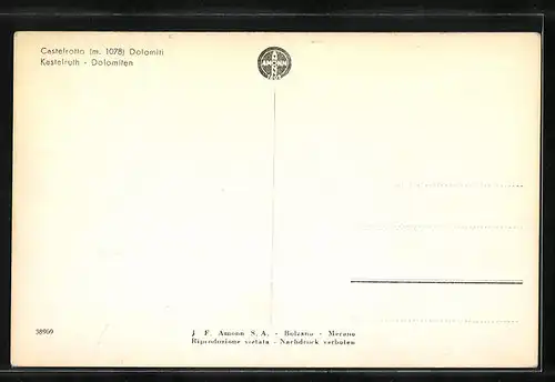 AK Kastelruth, Blick, vom Wald auf die Kirche im Ort