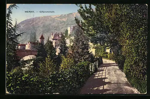 AK Meran, Partie auf der Gilfpromenade