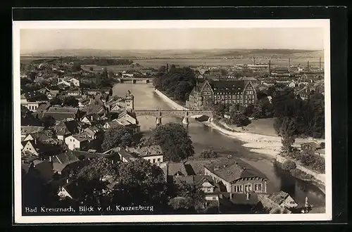 AK Bad Kreuznach, Generalansicht mit Blick v. d. Kauzenburg
