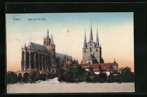 AK Erfurt, Blick auf den Dom
