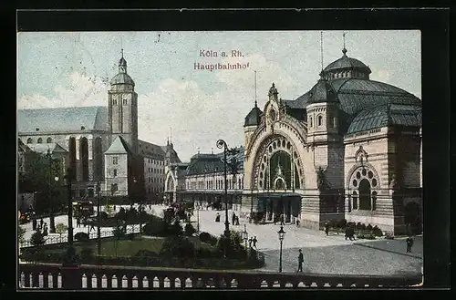 AK Köln a. Rhein, Blick auf den Hauptbahnhof