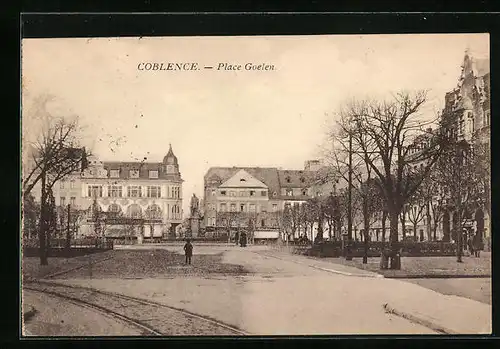 AK Koblenz a. Rhein, Place Goelen, Monument
