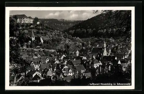 AK Neuenbürg im Schwarzwald, Generalansicht mit Blick zum Schloss
