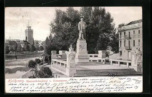 AK Heilbronn, Bismarckdenkmal und Götzenturm