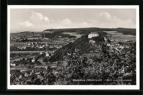 AK Westerburg im Westerwald, Blick vom Katzenstein auf die Stadt