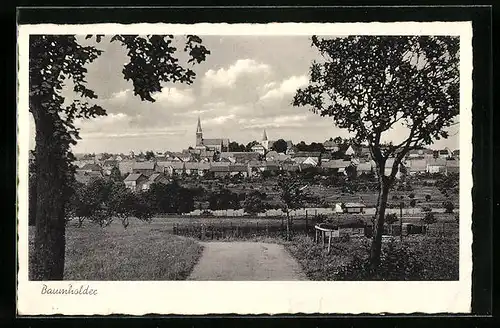 AK Baumholder, Stadttotale vom Feldweg aus