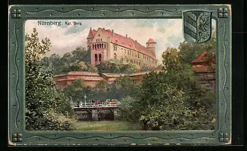 Künstler-AK Nürnberg, Anlagen unter der Kgl. Burg