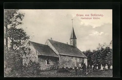 AK Haddeby in Schleswig, Partie an der alten Kirche