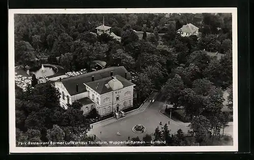 AK Wuppertal-Barmen, Fliegeraufnahme des Park-Restaurant Barmer Luftkurhaus Tölleturm