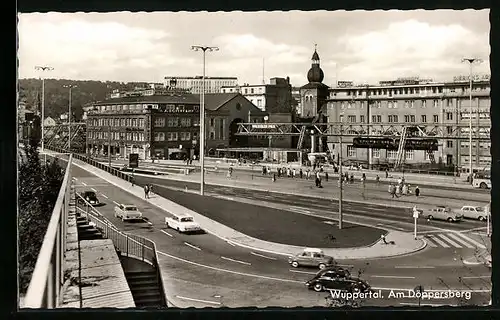 AK Wuppertal, die Hochbahn am Döppersberg