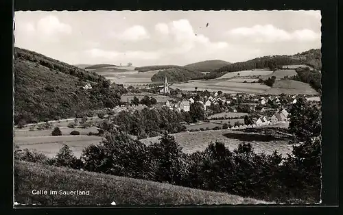 AK Calle im Sauerland, Landschaftsblick mit der Ortschaft