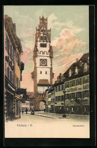 AK Freiburg i.. Br., Blick durch das Schwabenthor