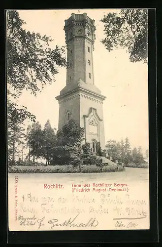 AK Rochlitz, Turm des Rochlitzer Berges, das Friedrich August-Denkmal