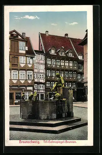 AK Braunschweig, der Till-Eulenspiegel-Brunnen